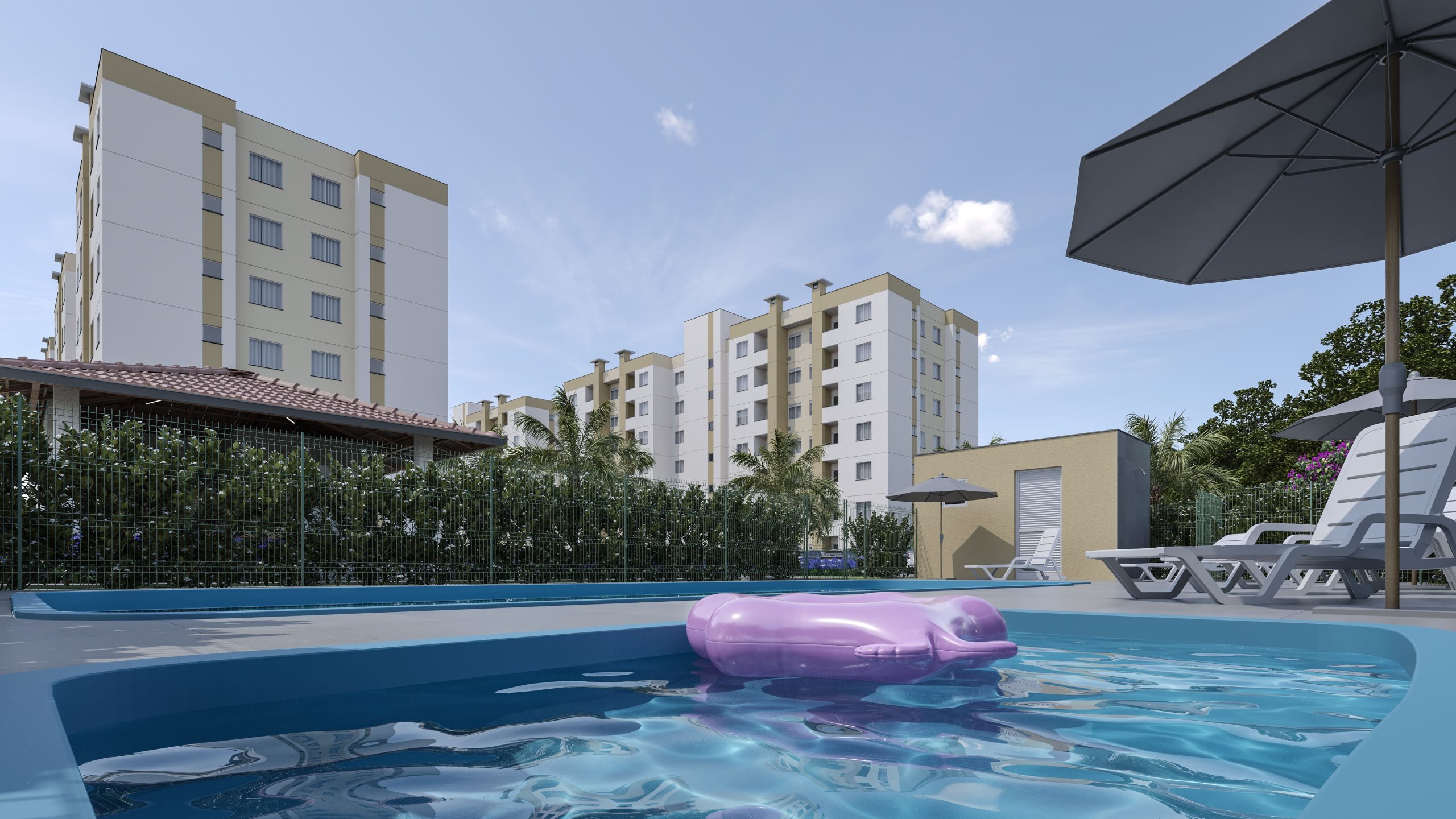Piscina infantil Urban Azaleia Home Club em Pirabeiraba - Rogga - Apartamento em Joinville - imóvel novo em JLLE SC Urban Azaleia home club no bairro Pirabeiraba