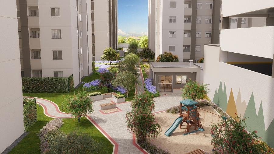 Praça e jardim Urban Baviera Club em Joinville - Rogga - Apartamento no bairro Itaum Joinville - Imóvel novo em JLLE SC Apartamento no Urban Baviera Club no bairro Itaum