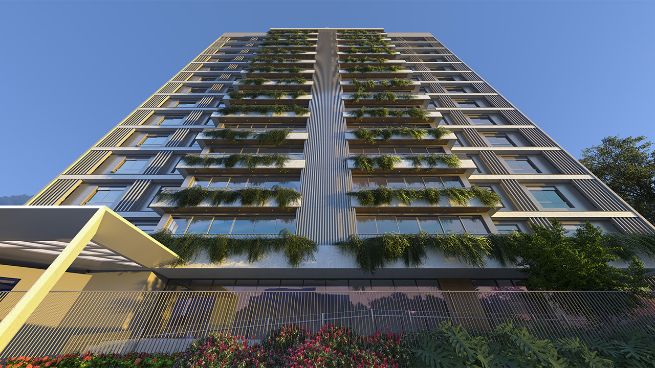 Fachada Vancouver Otto Boulevard Wecon Empreendimentos - imóvel novo JLLE SC 03 Vancouver Otto Boulevard bairro Atiradores