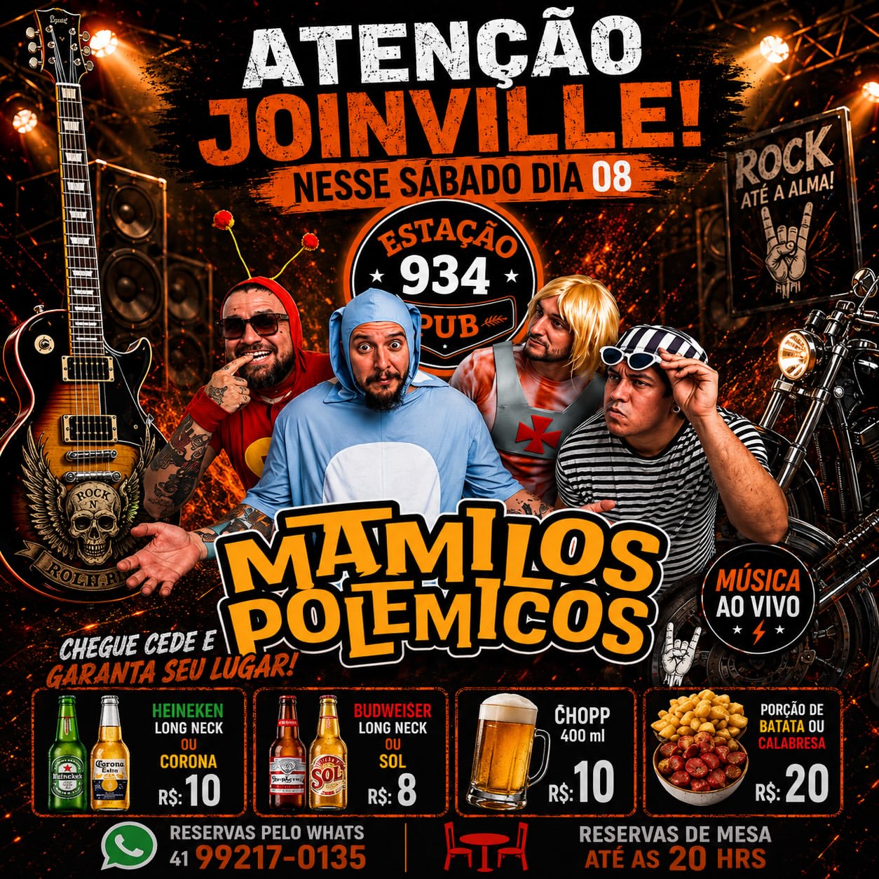 08 08 2026 - Estação Pub - música ao vivo em Joinville - banda Mamilos Polêmicos em Joinville