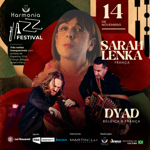 Harmonia Jazz Festival Joinvlle 2026 Sarah Lenka 14 de novembro de 2026