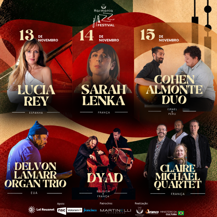 Harmonia Jazz Festival Joinvlle 2026 combo 3 dias 13 14 15 de novembro de 2026