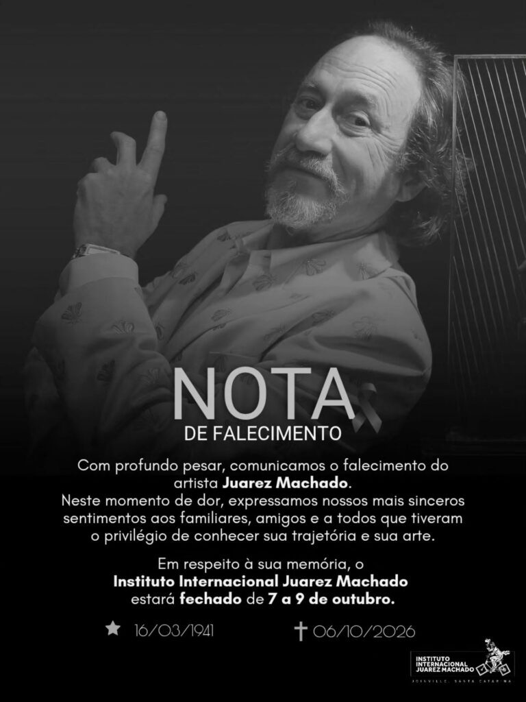 Nota de Falecimento Juarez Machado 2 falecimento do artista Juarez Machado